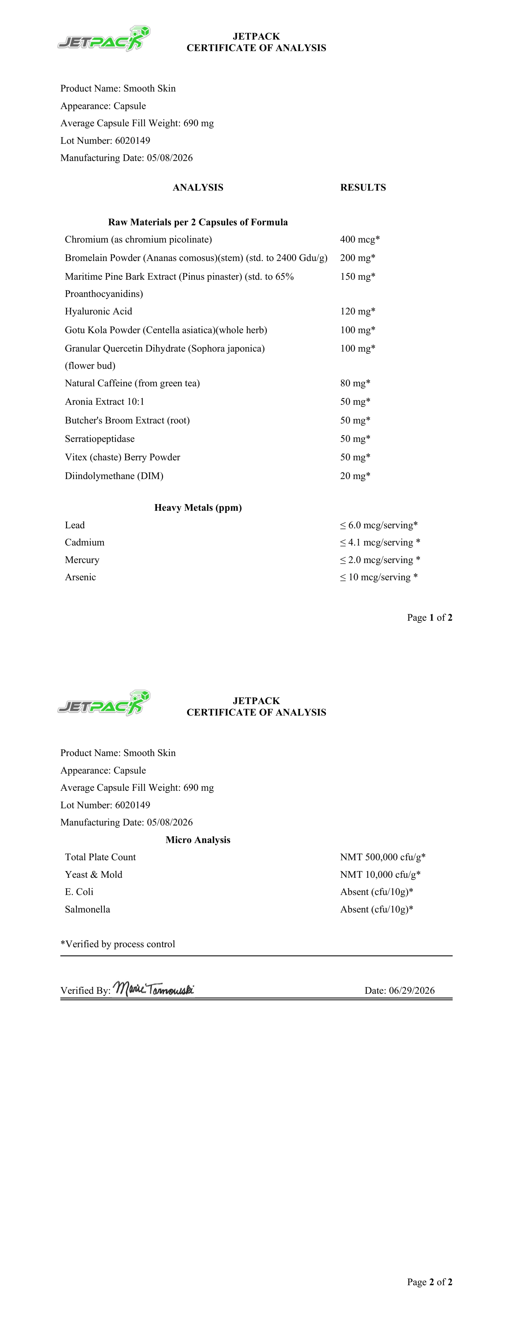 Lab Certificate